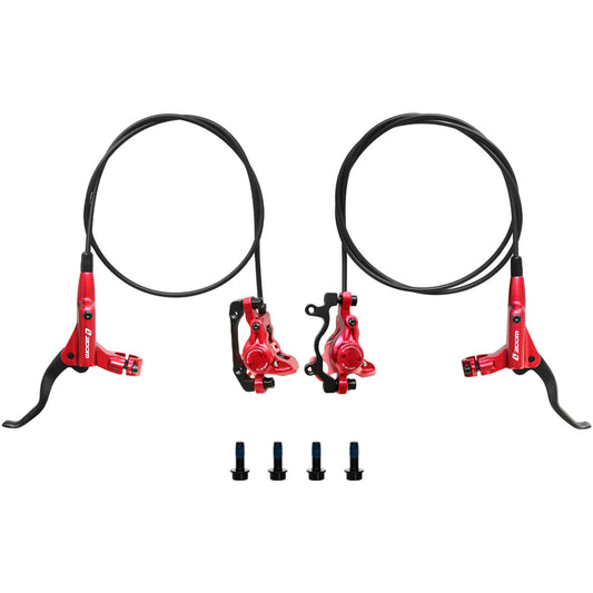 Z00M MTB Hydraulic Disc Brakes Set Mountain Bike Left Front 800mm Right Rear 1450mm Hydraulic Brake Aluminum Alloy Bicycle Disc Brake for E-Bike Fat Bike Road Bike 2 Piston