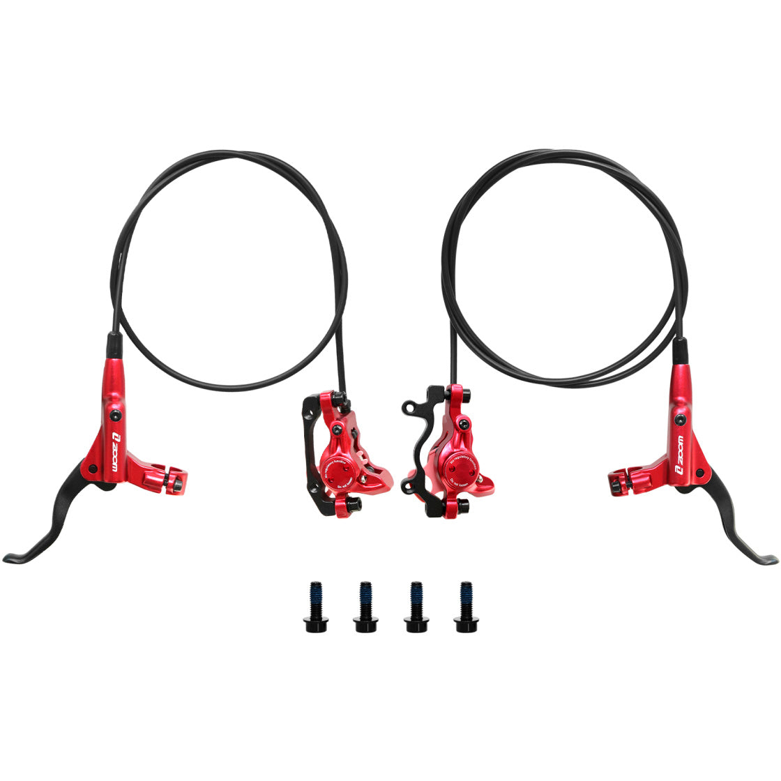 Z00M MTB Hydraulic Disc Brakes Set Mountain Bike Left Front 800mm Right Rear 1450mm Hydraulic Brake Aluminum Alloy Bicycle Disc Brake for E-Bike Fat Bike Road Bike 2 Piston