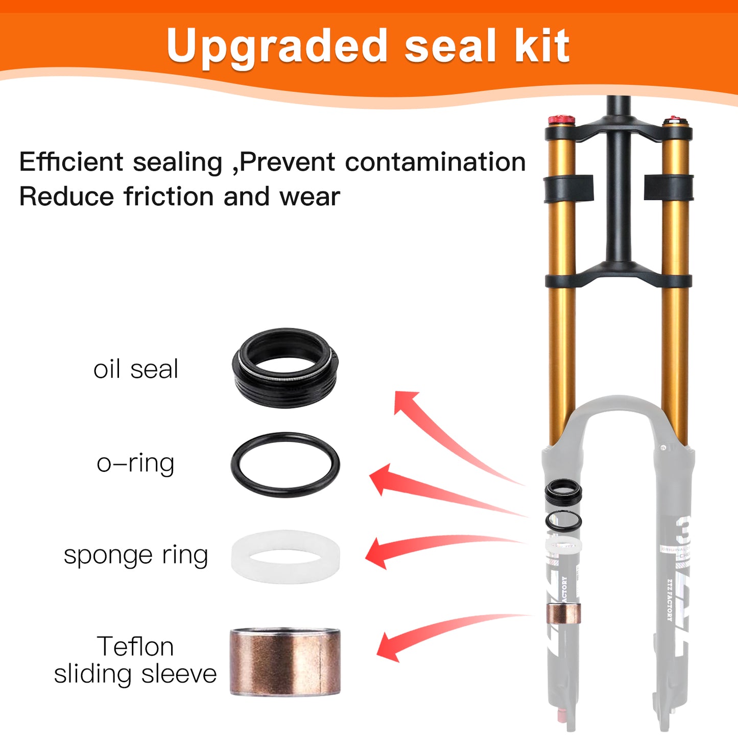 ZTZ 26/27.5/29 inch Mountain Bike Air Suspension Fork, Rebound Adjustment, 180mm Travel, QR 9x100mm, 1-1/8 Straight Steerer, Ultralight Double Shoulder Design Front Fork for XC/AM MTB