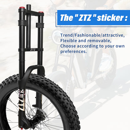 ZTZ Dual Crown Fat Tire Air Suspension Fork 20/26" - 180mm Travel, 4.0" Clearance
