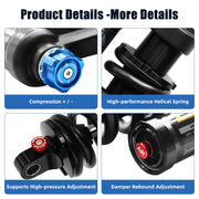 ZTZ Adjustable Coil Rear Shock for MTB & E-Bikes – 550 lbs/in, 190–265mm