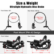 4-Piston Hydraulic Disc Brake Set for MTB, eBike & BMX - 850/1600mm