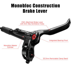 4-Piston Hydraulic Disc Brake Set for MTB, eBike & BMX - 850/1600mm