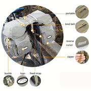 ZTZ 50L Waterproof Bike Panniers – 900D Nylon Rear Rack Bags with Rain Cover
