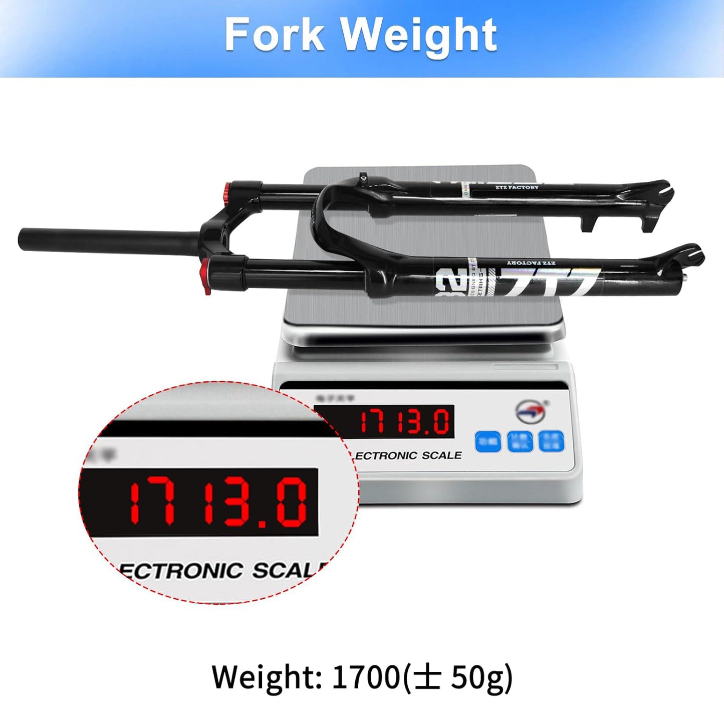 ZTZ 26/27.5/29 inch MTB Dual Air Suspension Fork, 1 1/8 Straight Tube, 120mm Travel, QR 9mm×100mm, Manual Lockout, Lightweight Front Fork for XC/AM Mountain Bike