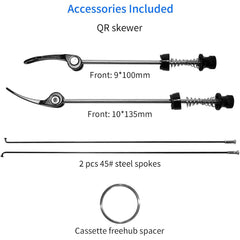 ZTZ 26"/27.5"/29" MTB Wheelset – Aluminum Alloy 32H QR Disc Brake Wheels, 7–12 Speed Compatible
