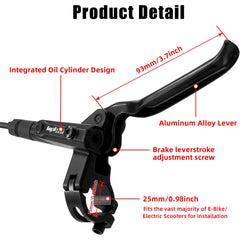 ZTZ MTB Hydraulic Disc Brake Set – Dual Piston Brakes with 160mm Rotors, 850mm Front / 1550mm Rear