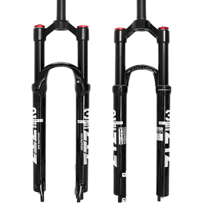 ZTZ 26/27.5/29 inch MTB Dual Air Suspension Fork, 1 1/8 Straight Tube, 120mm Travel, QR 9mm×100mm, Manual Lockout, Lightweight Front Fork for XC/AM Mountain Bike