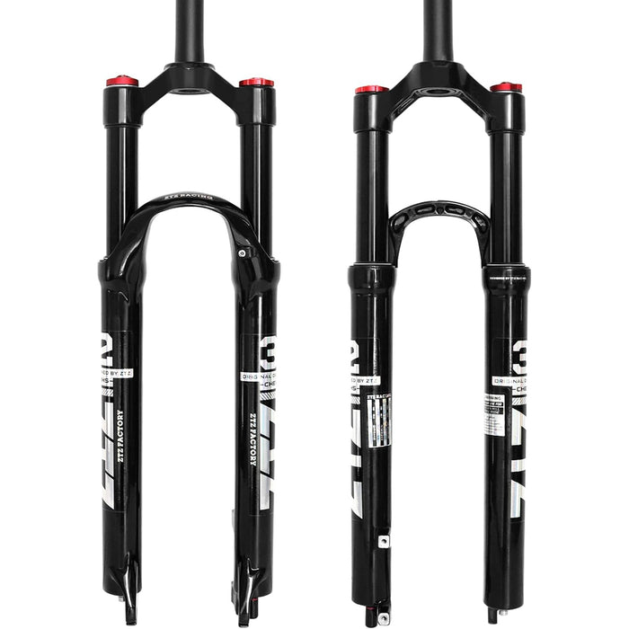 ZTZ 26/27.5/29 inch MTB Dual Air Suspension Fork, 1 1/8 Straight Tube, 120mm Travel, QR 9mm×100mm, Manual Lockout, Lightweight Front Fork for XC/AM Mountain Bike