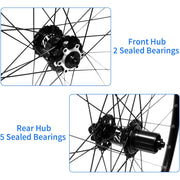 ZTZ 26"/27.5"/29" MTB Wheelset – Aluminum Alloy 32H QR Disc Brake Wheels, 7–12 Speed Compatible
