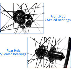 ZTZ 26"/27.5"/29" MTB Wheelset – Aluminum Alloy 32H QR Disc Brake Wheels, 7–12 Speed Compatible