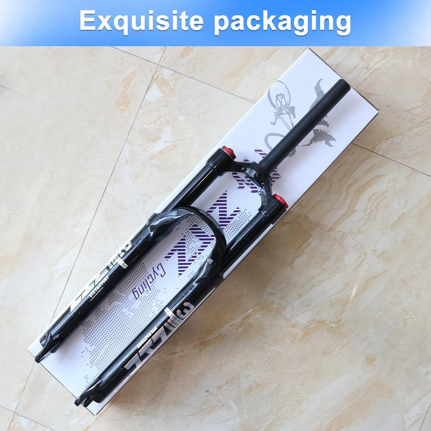ZTZ 26/27.5/29 inch MTB Dual Air Suspension Fork, 1 1/8 Straight Tube, 120mm Travel, QR 9mm×100mm, Manual Lockout, Lightweight Front Fork for XC/AM Mountain Bike