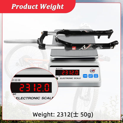 ZTZ 26/27.5/29 Inch MTB Suspension Fork, Travel 120mm, 28.6mm Straight Tube QR 9mm, 100mm Spacing Hub, Crown Lockout Aluminum Alloy Shock Absorber XC Mountain Bike Front Fork