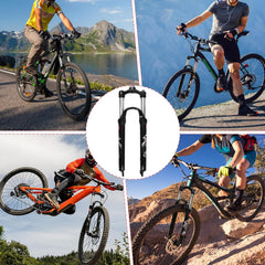 ZTZ 26/27.5/29 Inch MTB Suspension Fork, 120mm Travel, 28.6mm Straight Steerer QR 9mm, 100mm Spacing Hub, Crown Lockout Aluminum Alloy Shock Absorber XC Mountain Bike Front Fork