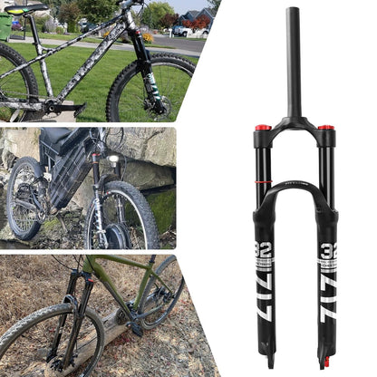 ZTZ 26/27.5/29 inch MTB Dual Air Suspension Fork, 1 1/8 Straight Tube, 120mm Travel, QR 9mm×100mm, Manual Lockout, Lightweight Front Fork for XC/AM Mountain Bike