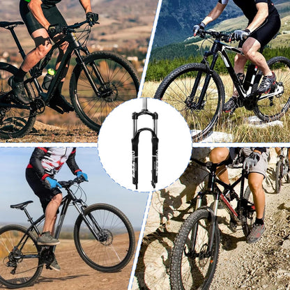 ZTZ XC Mountain Bike Suspension Fork 26/27.5/29" | 100mm Travel, 9mm QR, Straight Tube