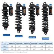 ZTZ Adjustable Coil Rear Shock for MTB & E-Bikes – 550 lbs/in, 190–265mm